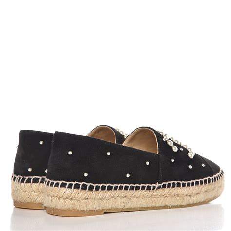 chanel espadrilles black pearl